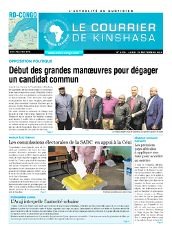 Les Dépêches de Brazzaville : Édition le courrier de kinshasa du 10 septembre 2018