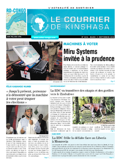 Les Dépêches de Brazzaville : Édition le courrier de kinshasa du 11 septembre 2018