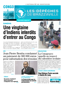 Les Dépêches de Brazzaville : Édition brazzaville du 18 septembre 2018