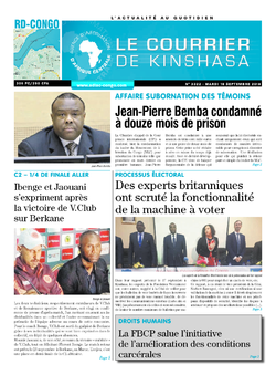 Les Dépêches de Brazzaville : Édition brazzaville du 18 septembre 2018