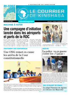Les Dépêches de Brazzaville : Édition le courrier de kinshasa du 24 septembre 2018