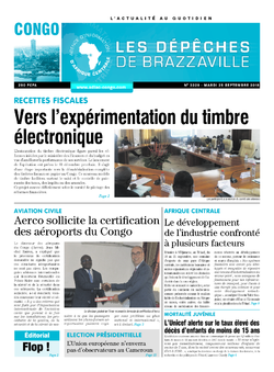 Les Dépêches de Brazzaville : Édition brazzaville du 25 septembre 2018