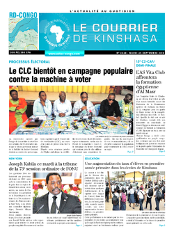 Les Dépêches de Brazzaville : Édition le courrier de kinshasa du 25 septembre 2018
