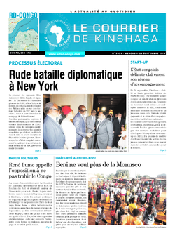 Les Dépêches de Brazzaville : Édition le courrier de kinshasa du 26 septembre 2018