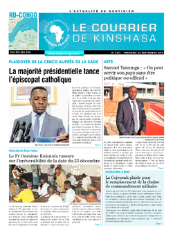 Les Dépêches de Brazzaville : Édition le courrier de kinshasa du 28 septembre 2018