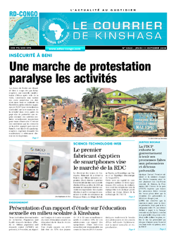 Les Dépêches de Brazzaville : Édition le courrier de kinshasa du 11 octobre 2018