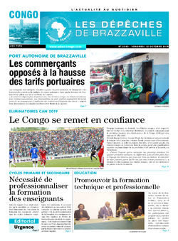 Les Dépêches de Brazzaville : Édition brazzaville du 12 octobre 2018