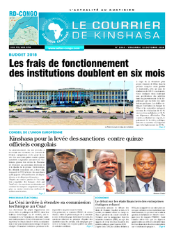 Les Dépêches de Brazzaville : Édition le courrier de kinshasa du 12 octobre 2018