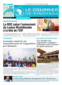 Les Dépêches de Brazzaville : Édition le courrier de kinshasa du 15 octobre 2018