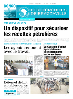Les Dépêches de Brazzaville : Édition brazzaville du 22 octobre 2018