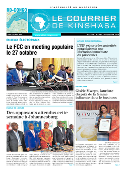 Les Dépêches de Brazzaville : Édition le courrier de kinshasa du 23 octobre 2018