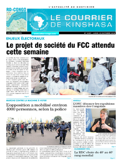 Les Dépêches de Brazzaville : Édition le courrier de kinshasa du 29 octobre 2018