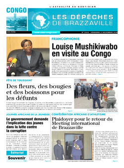 Les Dépêches de Brazzaville : Édition brazzaville du 02 novembre 2018