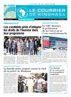 Les Dépêches de Brazzaville : Édition le courrier de kinshasa du 05 novembre 2018