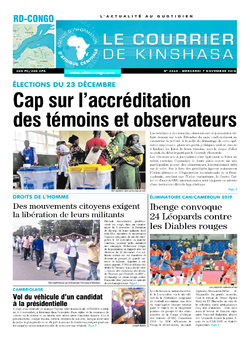 Les Dépêches de Brazzaville : Édition le courrier de kinshasa du 07 novembre 2018