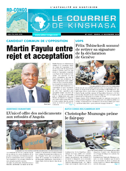 Les Dépêches de Brazzaville : Édition le courrier de kinshasa du 13 novembre 2018