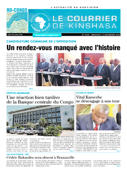 Les Dépêches de Brazzaville : Édition le courrier de kinshasa du 14 novembre 2018