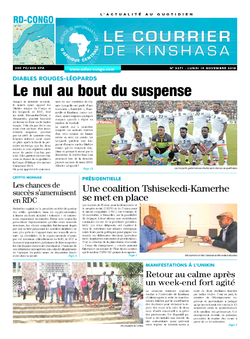Les Dépêches de Brazzaville : Édition le courrier de kinshasa du 19 novembre 2018