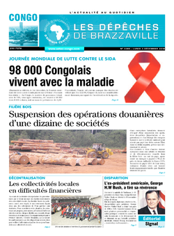 Les Dépêches de Brazzaville : Édition brazzaville du 03 décembre 2018