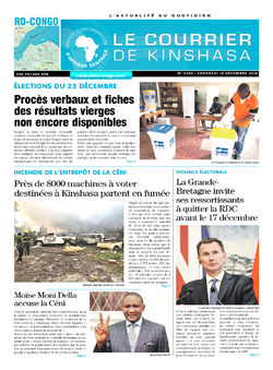 Les Dépêches de Brazzaville : Édition le courrier de kinshasa du 14 décembre 2018