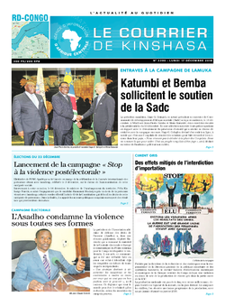Les Dépêches de Brazzaville : Édition le courrier de kinshasa du 17 décembre 2018