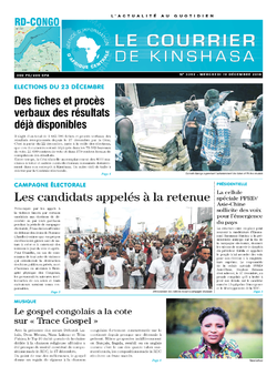 Les Dépêches de Brazzaville : Édition le courrier de kinshasa du 19 décembre 2018