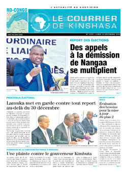 Les Dépêches de Brazzaville : Édition le courrier de kinshasa du 24 décembre 2018