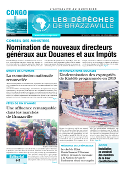 Les Dépêches de Brazzaville : Édition brazzaville du 28 décembre 2018