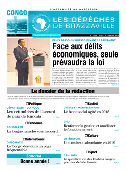 Les Dépêches de Brazzaville : Édition brazzaville du 03 janvier 2019