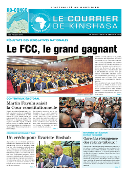 Les Dépêches de Brazzaville : Édition le courrier de kinshasa du 14 janvier 2019