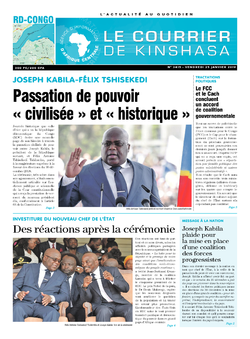 Les Dépêches de Brazzaville : Édition le courrier de kinshasa du 25 janvier 2019