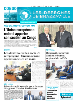 Les Dépêches de Brazzaville : Édition brazzaville du 04 février 2019