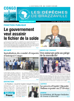 Les Dépêches de Brazzaville : Édition brazzaville du 26 février 2019