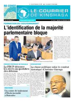 Les Dépêches de Brazzaville : Édition le courrier de kinshasa du 26 février 2019