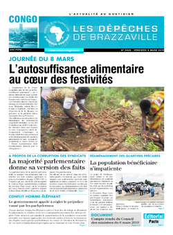 Les Dépêches de Brazzaville : Édition brazzaville du 08 mars 2019