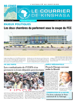 Les Dépêches de Brazzaville : Édition le courrier de kinshasa du 18 mars 2019
