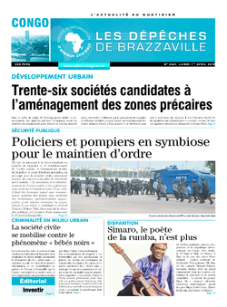 Les Dépêches de Brazzaville : Édition brazzaville du 01 avril 2019