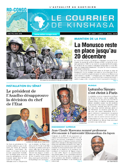 Les Dépêches de Brazzaville : Édition le courrier de kinshasa du 01 avril 2019