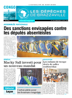 Les Dépêches de Brazzaville : Édition brazzaville du 03 avril 2019