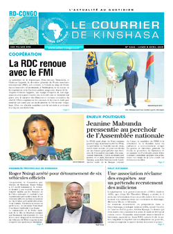 Les Dépêches de Brazzaville : Édition le courrier de kinshasa du 08 avril 2019