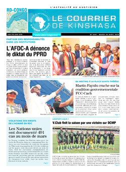 Les Dépêches de Brazzaville : Édition le courrier de kinshasa du 30 avril 2019