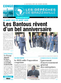 Les Dépêches de Brazzaville : Édition brazzaville du 06 mai 2019
