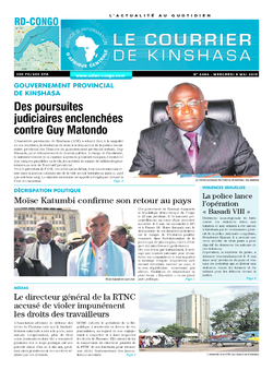 Les Dépêches de Brazzaville : Édition le courrier de kinshasa du 08 mai 2019