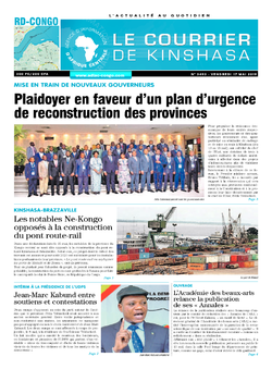 Les Dépêches de Brazzaville : Édition le courrier de kinshasa du 17 mai 2019