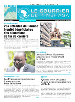 Les Dépêches de Brazzaville : Édition le courrier de kinshasa du 20 mai 2019