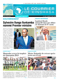 Les Dépêches de Brazzaville : Édition le courrier de kinshasa du 21 mai 2019