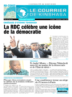Les Dépêches de Brazzaville : Édition le courrier de kinshasa du 31 mai 2019
