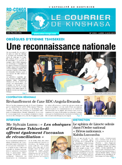 Les Dépêches de Brazzaville : Édition le courrier de kinshasa du 03 juin 2019