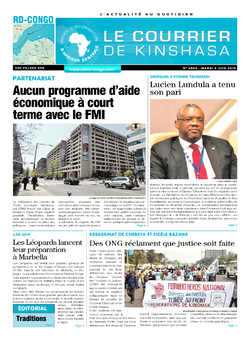 Les Dépêches de Brazzaville : Édition le courrier de kinshasa du 04 juin 2019