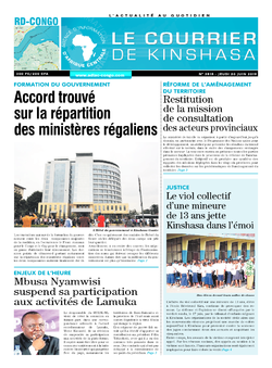 Les Dépêches de Brazzaville : Édition le courrier de kinshasa du 20 juin 2019